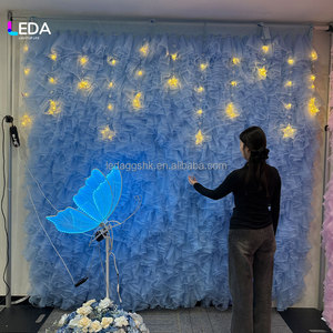 LEDA Nouvelle conception de draperie de mariage, toile de fond pour décoration de fête, rideau de fond rose et bleu pour fête de mariage - Product Image 6