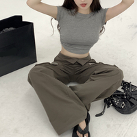 OEM Crop Top T-shirt dos nu pour filles col rond femmes Slim Fit t-shirts dos nu Crop Top