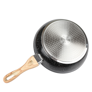 Sartén antiadherente <span class=keywords><strong>de</strong></span> <span class=keywords><strong>granito</strong></span> <span class=keywords><strong>de</strong></span> aluminio con revestimiento <span class=keywords><strong>de</strong></span> mármol antiadherente para <span class=keywords><strong>cocina</strong></span>, sartén profunda con mango <span class=keywords><strong>de</strong></span> efecto madera - Product Image 2
