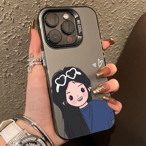 Cover per Smartphone con Simpatici Cartoni Animati e Coppia che si Trafigge i <span class=keywords><strong>Capelli</strong></span> per iPhone 16/15/14/13/12/11/Pro/Pro Max/Plus/<span class=keywords><strong>X</strong></span>/XS/XR - Product Image 5