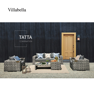 Ensemble de canapés d'extérieur Mobilier de jardin moderne en rotin Cadre en aluminium de luxe Canapé de terrasse Ensemble de meubles pour balcon Hôtel Villa - Product Image 2