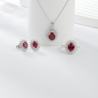 Ensemble de bijoux ZC en argent sterling 925, 3 pièces, bague, collier, boucles d'oreilles, bijoux de mariée