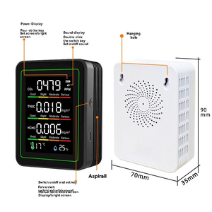 NDIR 스마트 휴대용 OLED TVOC CO2 습도 온도 공기질 모니터 5-in-1 가정용 기기 - Product Image 6
