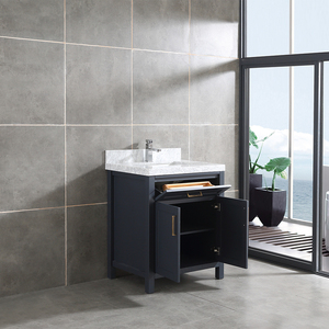 Meuble-lavabo haut de gamme de 30 pouces avec vasque en céramique et caractéristiques résistantes à l'eau - Product Image 4