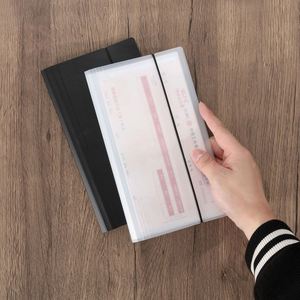 24 Pages Plastic Sleeves Waterproof PP Bill Clip Bank Deposit Receipt Fixed Current Slip Collection Book Exchange Bill <b>Folder</b> - Product Image 2
