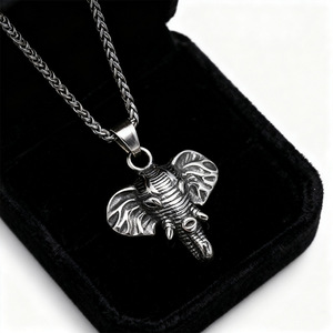 Stainless Steel <b>Elephant</b> Pendant Themed Animal Charm For Men Women <b>Gift</b> Jewelry - Product Image 2
