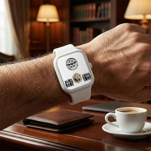 Montres à tambour à rouleaux minimalistes de luxe personnalisées montre-bracelet mécanique automatique carrée blanche bracelet en caoutchouc à dégagement rapide - Product Image 1