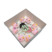 Vente en gros 8 présentoirs pour cupcake bento avec insert en papier et couvercle transparent en PET boîte d'emballage pour cupcake personnalisée