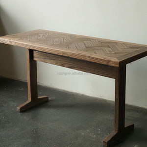 Table à manger <span class=keywords><strong>vintage</strong></span> rustique en bois massif, en rondins naturels, faite à la main, meubles de salle à manger pour la maison - Product Image 3