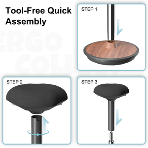 Lắc lư phân có thể điều chỉnh chiều cao đứng bàn ghế | ngồi đứng phân với 360 độ không trượt xoay Cơ Sở (Quả óc chó) - Product Image 4