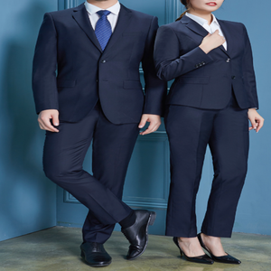 Banque hommes et femmes même professionnel bleu marine costume été entrevue emploi banque uniforme - Product Image 4