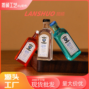 Mini Botellas de Licor de Resina Plástica en Miniatura, Set de Joyería 3D DIY, Adornos de Escritorio, Materiales para Manualidades - Product Image 5