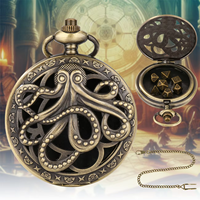 Antique Old Pocket Watches Tiny 7PCS Hollow Octopus Mini Dice Set Metal Dnd Dice for Role Playing Games
