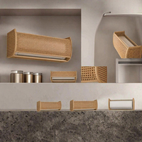 Cache-climatiseur décoratif en bois, en rotin naturel tressé, protection murale esthétique pour climatiseur split