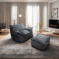 Nouveau design direct d'usine canapé paresseux moderne en velours doux pour meubles de salon fauteuil pouf d'intérieur vente en gros de pouf chaise longue