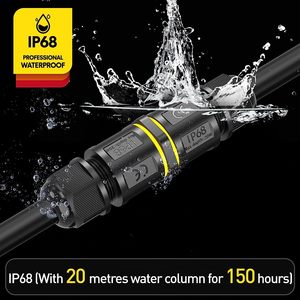 Khớp nối chống nước Greenway IP68 3 chân, thiết kế không cần ốc vít, đầu nối đực/cái, chất liệu tiếp xúc bằng đồng, dùng cho kết nối dây ngoài trời, chất liệu nylon - Product Image 5