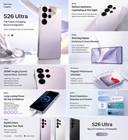 Nouveau design tendance s26 ultra 16 Go + 512 Go, processeur à dix cœurs, grand écran de 7,3 pouces, téléphone haute définition 72+108 MP avec fonction beauté