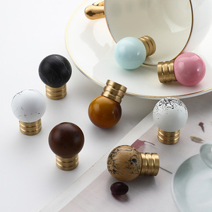 Brass Ball Cabinet Handles Round Minimalist Wardrobe Drawer <b>Knobs</b> Durable For Furniture - Product Image 1