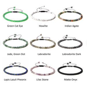 Bracelets en perles de pierres précieuses miniatures de 4 mm, bracelet de guérison en cristal, bracelet en pierre naturelle, bracelet à perles réglable unisexe pour femmes et hommes - Product Image 5