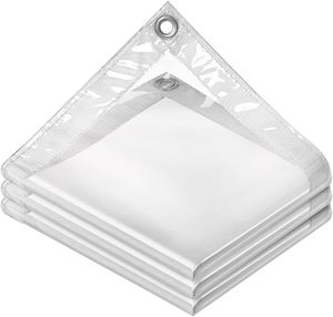 Bâche en PVC transparent résistant, tissée, imperméable, résistante aux UV, pour voiture et terrasse - Product Image 2