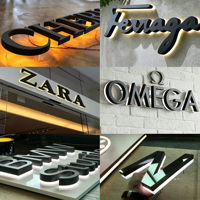 SKYSEEN Enseigne LED personnalisée pour porte et sol, cadre en acier inoxydable, lettres rétroéclairées en acrylique, signalétique 3D pour la décoration murale des entreprises