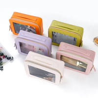 Étui à cosmétiques transparent en TPU approuvé par la TSA, personnalisé, pour femmes, organiseur de maquillage avec fermeture éclair pour les essentiels de voyage en cabine