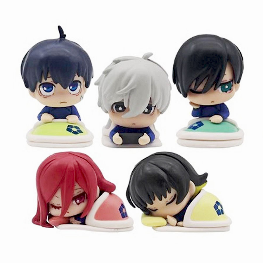 Nhật Bản Anime Gacha Búp Bê isagi Yoichi Ngủ Phong Cách 5 Mảnh Đặt Màu Xanh Khóa Hành Động Con Số