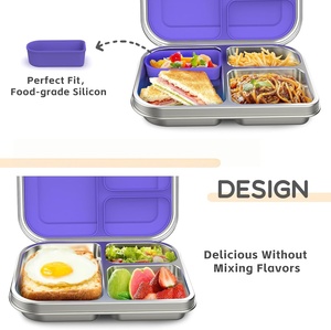 Luxury BPA Free 304 Stainless Steel Tiffin Bento <b>Lunch</b> <b>Box</b> for Adults with 3 <b>Compartments</b> Leak Proof & Portable - Product Image 6