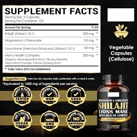 Capsules Shilajit de marque privée aux champignons 7 en un supplément de santé pour hommes poudre de maca crinière de lion meilleur booster masculin