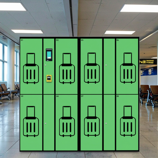 Smart Luggage Storage Lockers Assembled High-speed Rail Station Smart Connectivity Equipped Monitoring Devices Rust Resistant