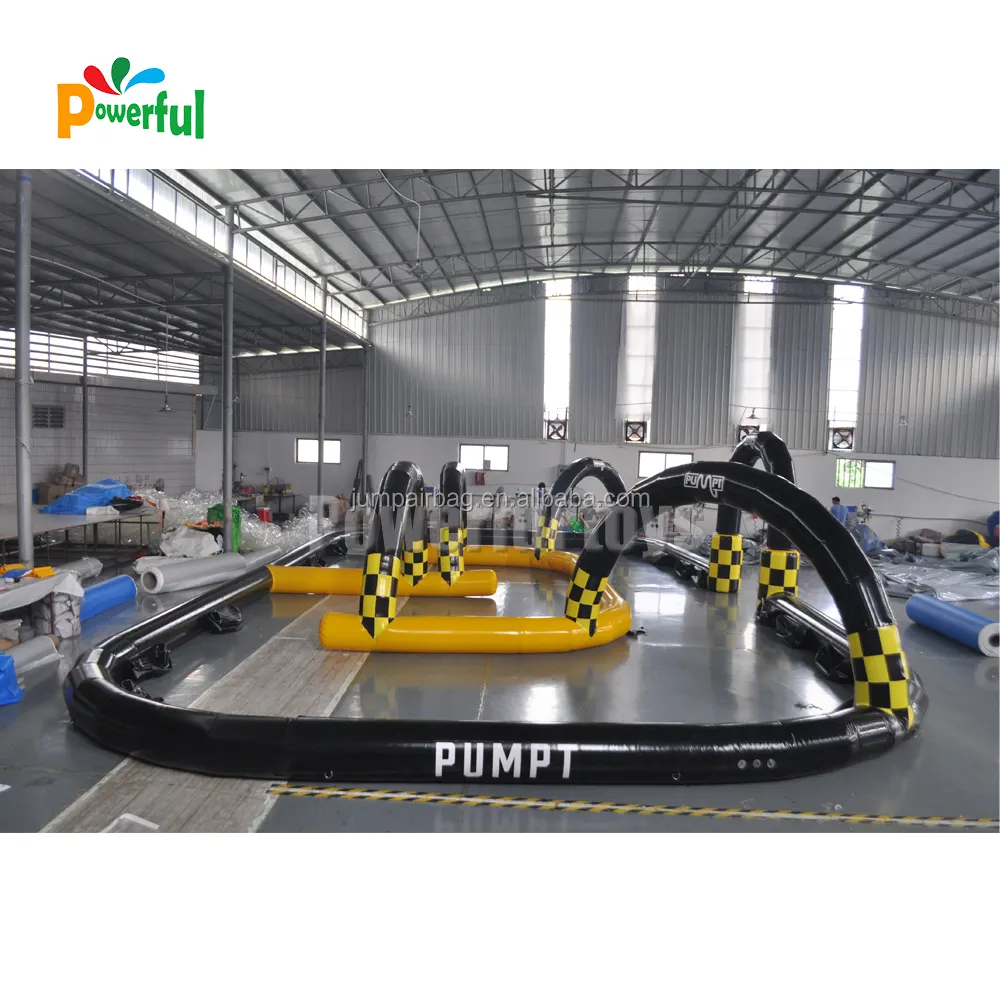 Factory price inflatable bumper car track/inflatable go kart race track/inflatable zorb ball race track for sale