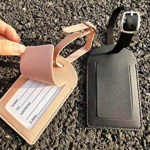 Wholesale Thickened PU Leather Boarding Pass Bag Cross-Border Signature <b>Paper</b> Luggage Tag Hardware Buckle Letter <b>Pattern</b> Style - Product Image 5