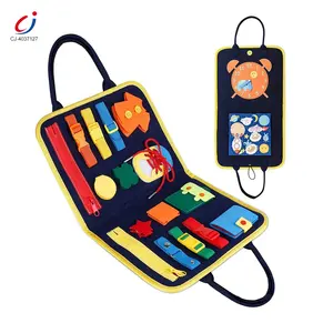 Mainan Chengji aktivitas perjalanan tas baru desain merasa bayi papan sibuk mainan montessori interaktif tas sensor papan sibuk untuk balita