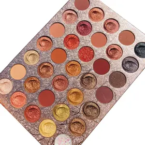 Palet Eyeshadow 35 Warna, Kosmetik Riasan Vegan Berpigmen Tinggi, Palet Eyeshadow 35 Warna