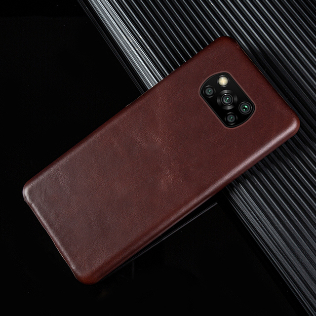 Genuine Retro Oil Wax Pattern Leather Case for Xiaomi Poco X3 Pro Shockproof Case Cover for Xiaomi Poco X3 Phone Case