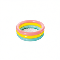 Piscine gonflable en forme de cercle en PVC pour enfants, utilisation intérieure et extérieure, jeux aquatiques, diamètre 61 cm, couleurs coucher de soleil, kits de réparation