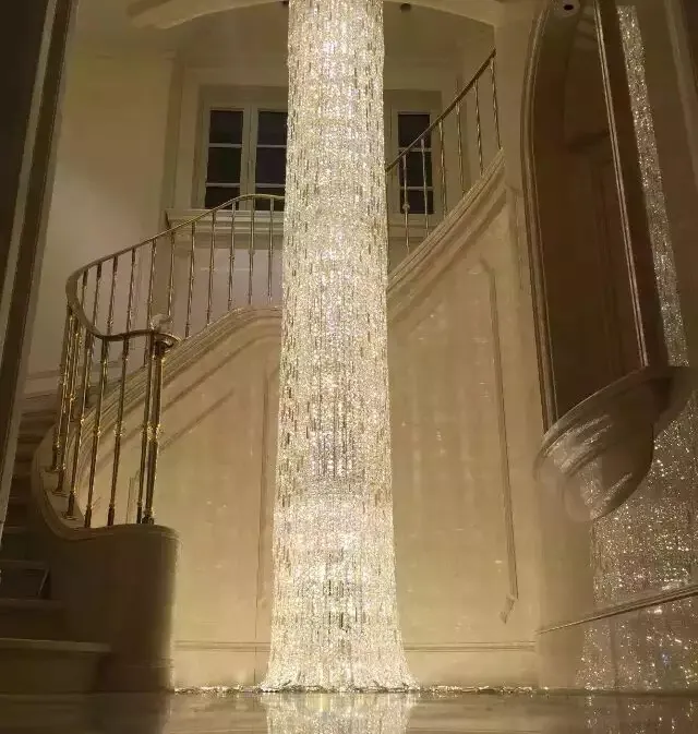 2024 5 Meters Long Modern Crystal modern Stair staircase Chandelier