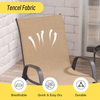 Chaises de salle à manger d'extérieur toutes saisons empilables, chaises de salle à manger d'extérieur en tissu respirant avec structure métallique pour terrasse, bord de piscine, jardin