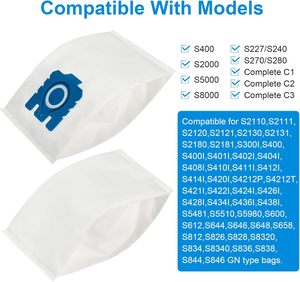 <span class=keywords><strong>Sac</strong></span> filtre à poussière non tissé de type <span class=keywords><strong>GN</strong></span> compatible avec les aspirateurs <span class=keywords><strong>Miele</strong></span> S8/C1/C2/C3 - Product Image 2