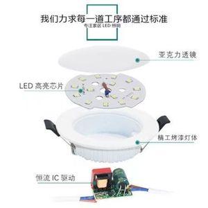 Luz <span class=keywords><strong>LED</strong></span> Empotrable de 3 <span class=keywords><strong>cm</strong></span>, Negra, de Aluminio, 3W, Ahorro de Energía, Ultra Brillante, para Vestíbulos y Proyectos Hoteleros - Product Image 4