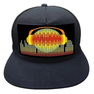 Sombreros LED intermitentes Gorra de béisbol activada por sonido con luces Gorra de béisbol negra <span class=keywords><strong>El</strong></span> intermitente con panel Led Light Up Sombrero de béisbol - Product Image 1