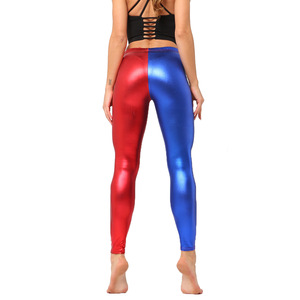 2025 Sexy Leggings in similpelle sintetica <span class=keywords><strong>pantaloni</strong></span> da donna viola metallizzato oro lucido stile Sexy brillante Leggings Punk Rock - Product Image 1