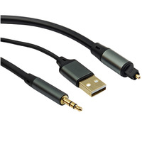 Convertidor de Cable de Audio de Cobre con Alimentación USB y TOSLINK 2 en 1, Compatible con Conversión de Señal Óptica Digital a Analógica Integrada