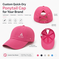 Gorra de Béisbol Deportiva de Secado Rápido Personalizada con Logotipo, Gorra de Cola de Caballo Cruzada de Alta Calidad
