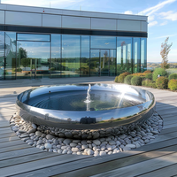 Großer Edelstahls piegel im Freien Fertige moderne Kunst Garten Dekor Wasserschale Brunnen für Pool Dekor