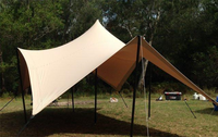 Tente bédouine extensible 6*8m, structure en aluminium, tissu PVC 650gsm, imperméable d'un côté, résistance au feu CPAI84, résistance aux UV, Motowin