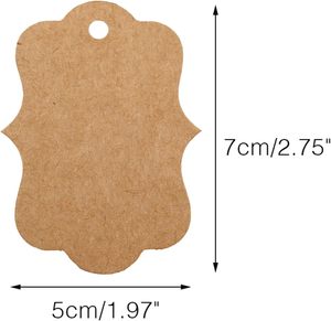 Etiquetas de regalo de recuerdo en blanco de papel Kraft de doble cara ondulado de precio marrón con artesanía de cuerda para envolver regalos, cumpleaños, fiestas, mercancías - Product Image 1
