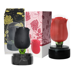Jouet sexuel rose, puissant stimulateur clitoridien, langue suceuse et lécheuse, 2 en 1, vibrateur rose <span class=keywords><strong>noir</strong></span>, vibrateur en forme de rose pour femmes - Product Image 1