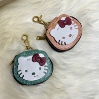 Pochette à écouteurs en forme d'oreille de chat, finition mate et effet ciré, porte-clés, porte-monnaie animal mignon, avec fermeture éclair, vente en gros, personnalisation OEM