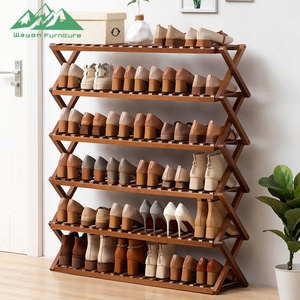 Wayon Scarpiera Moderna in Bambù Pieghevole a 1 Ripiano, Scaffale Portaoggetti per Ingresso, Camera da Letto, Organizzazione Domestica - Product Image 1